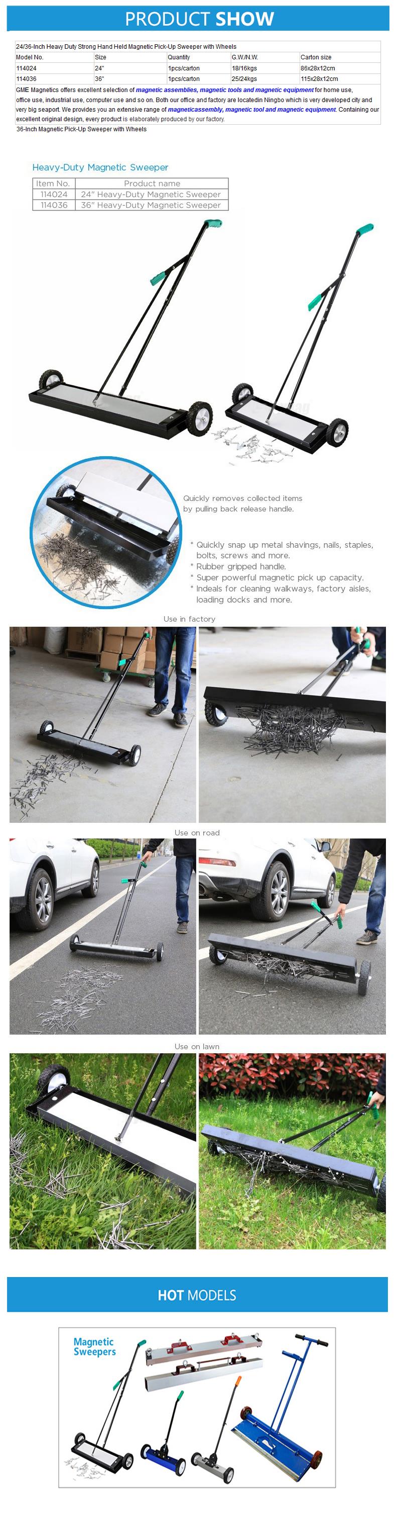 Pick up tool magnet sweeper